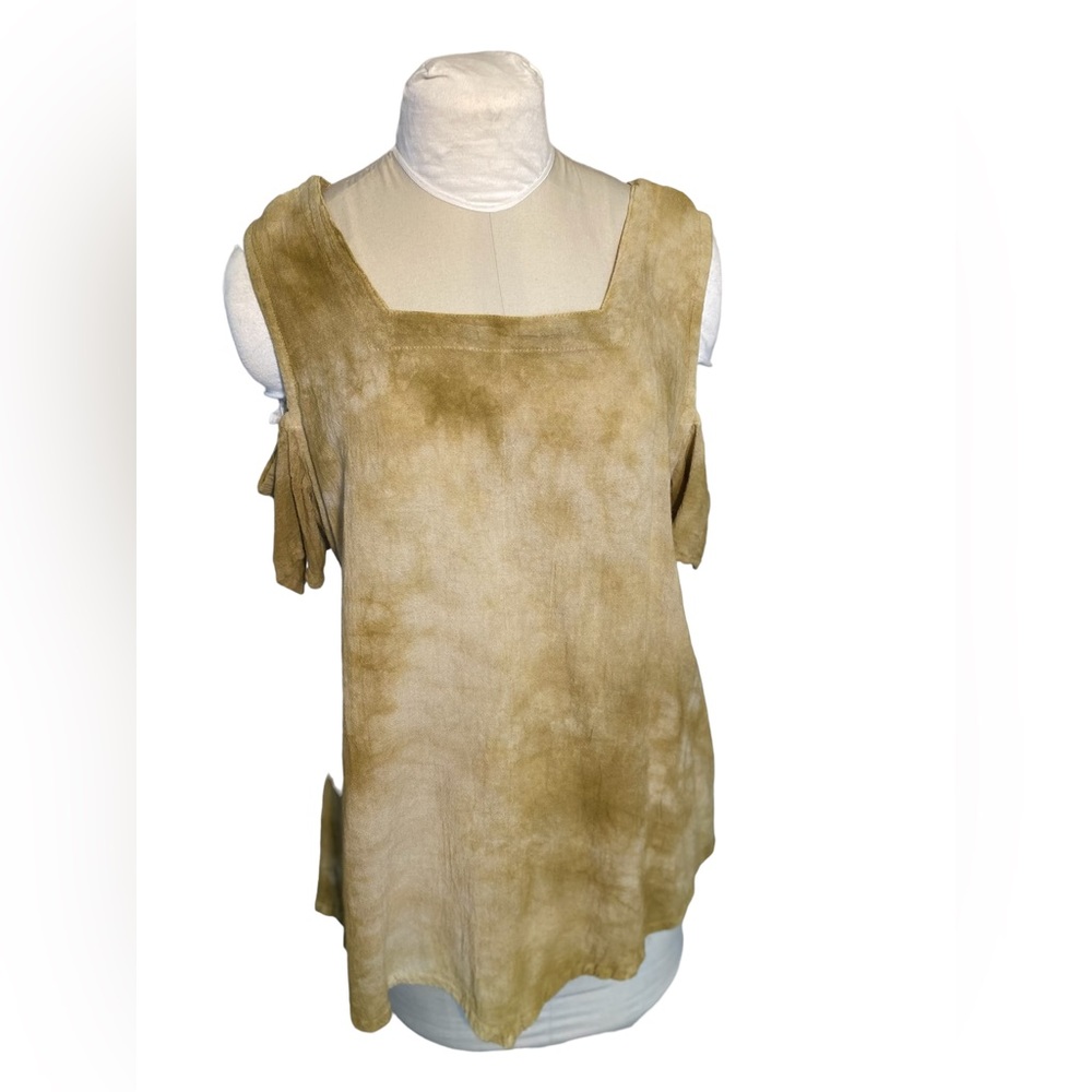 Garment dyed Boho Lagenlook Shoulderless top Bohemian Renaissance